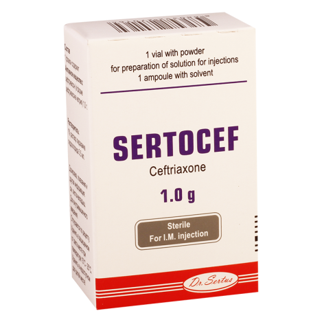 Sertocef 1g fl+sol