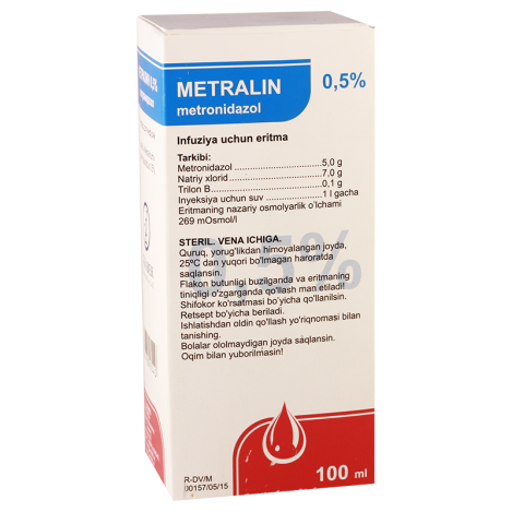 Метралин(Метронидазол0.5%100мл