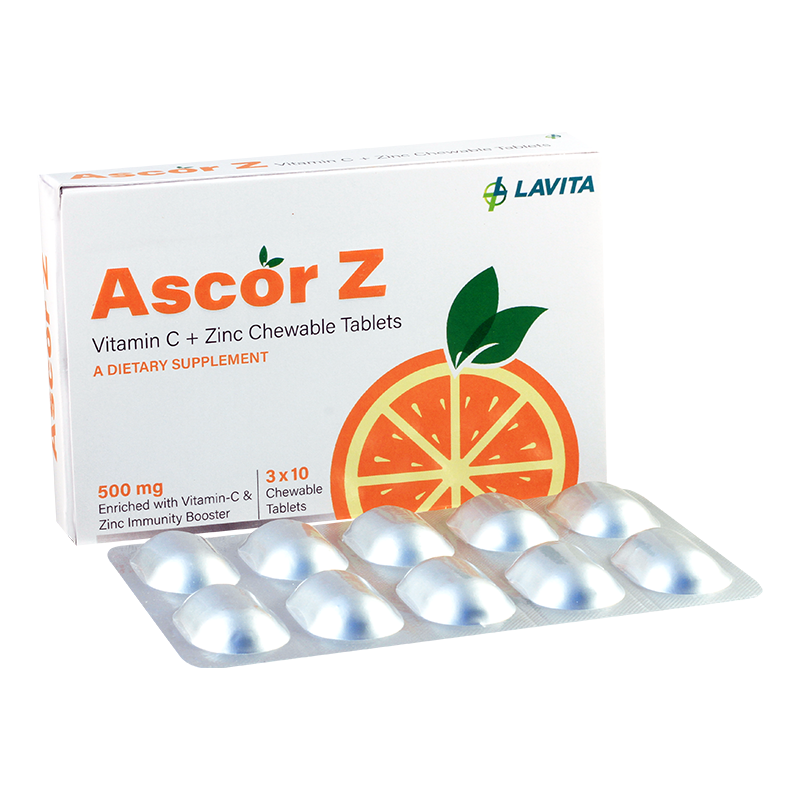 Ascor-Z 500mg #30t chewing