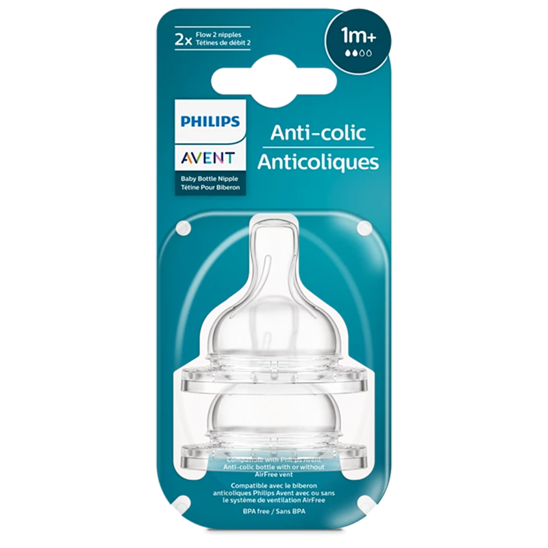 2 pieces Anti-colic nipple 1m+