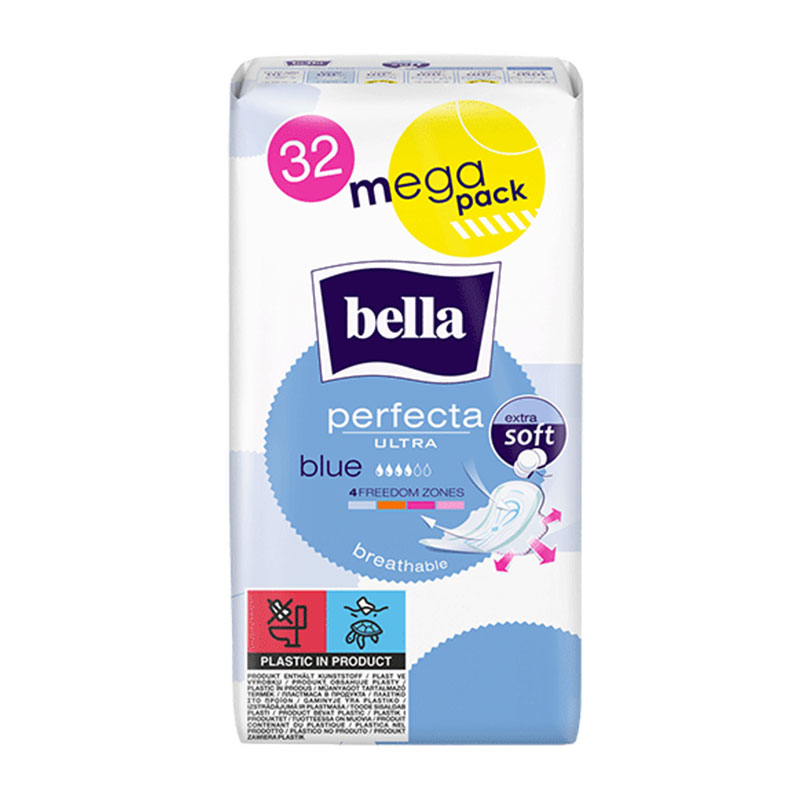 ბელა ჰიგიენური საფენი, 4 წვეთიანი Bella Perfecta Ultra Blue, #32