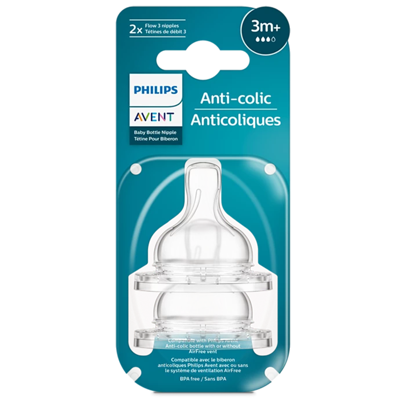 2 pieces Anti-colic nipple 3m+