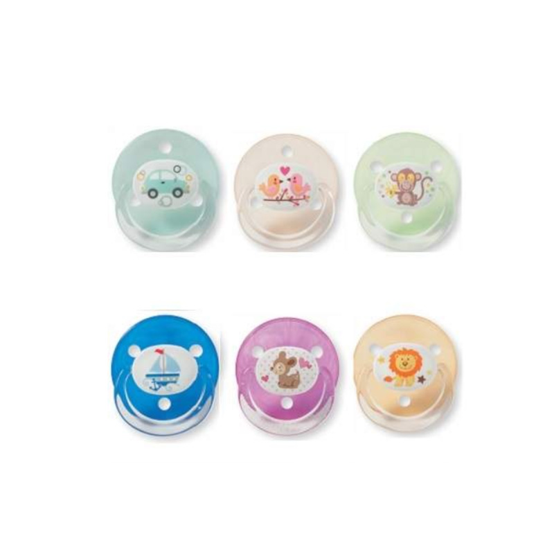 Soother, silicone, round, with