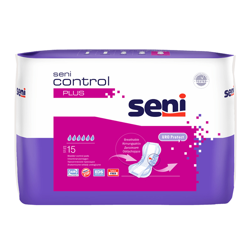 სენი–Control plus უროლოგიური ერთჯერადი საფენები ქალებისთვის, 15 ცალი