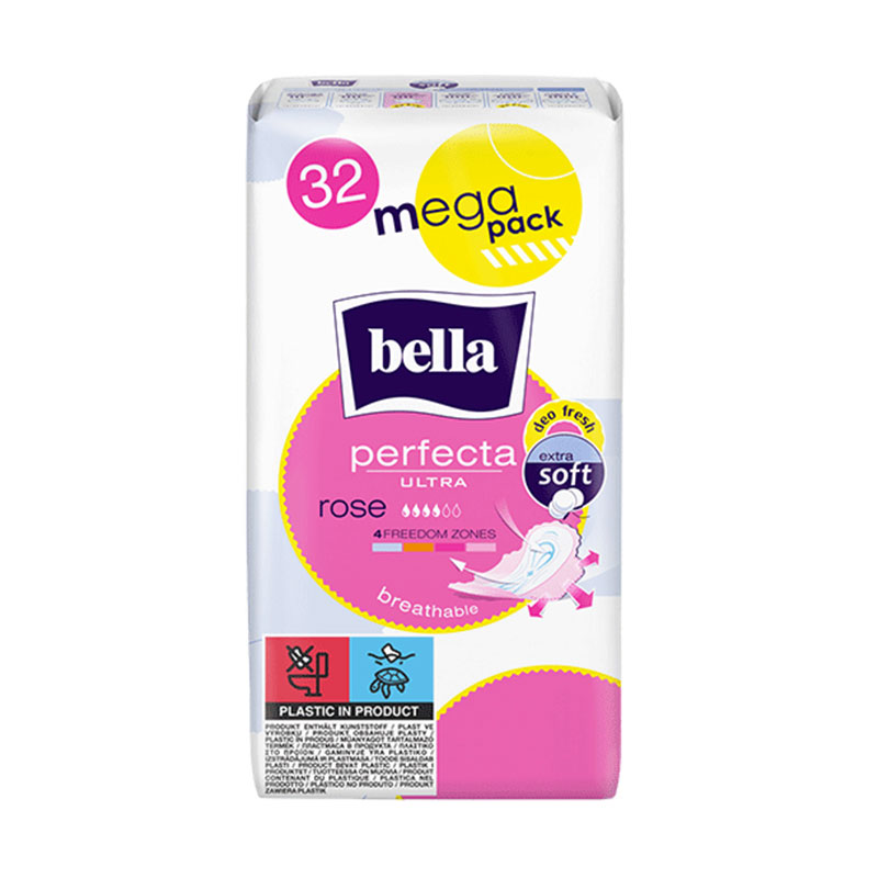 ბელა ჰიგიენური საფენი, 4 წვეთიანი   Bella Perfecta Ultra Rose deo fresh, #32