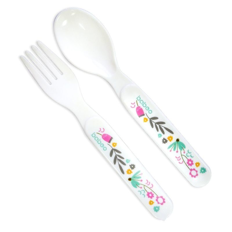 Baboo Basic spoon & fork Flora