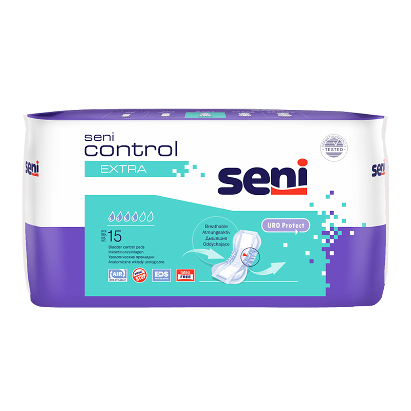 სენი–Control extra უროლოგიური ერთჯერადი საფენები ქალებისთვის, 15 ცალი